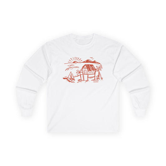 Unisex Long Sleeve Tee - "Pacific Paradise" Design for Cozy Casual Style