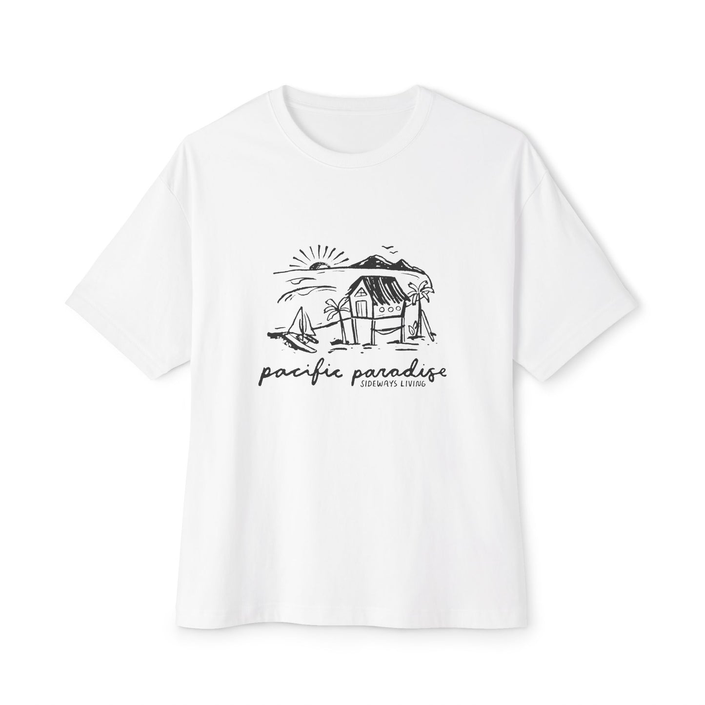 Unisex Boxy Tee - 'Pacific Paradise' Graphic T-Shirt for Relaxed Beach Vibes